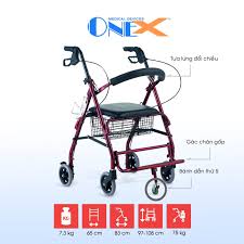 Khung tập đi nhôm có ghế OneX MK-9148L (có giỏ)